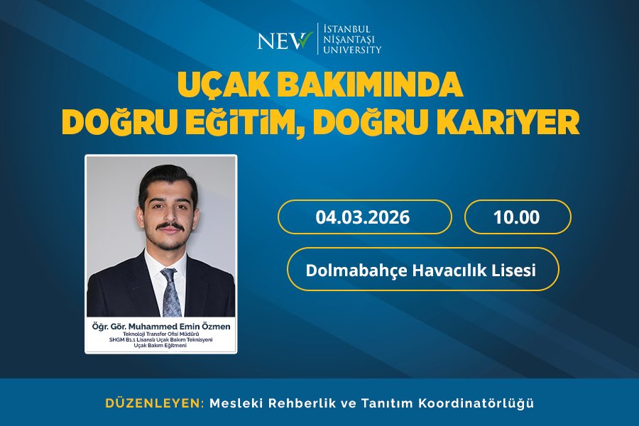 treminozmen's tweet photo. ✈️ Uçak Bakımında Doğru Eğitim, Doğru Kariyer

Dolmabahçe Havacılık Lisesi’nde öğrencilerimizle bir araya gelerek; meslek lisesinden hangara, lisanslı teknisyenlikten akademiye uzanan kariyer yolculuğunu ve doğru eğitimin önemini konuşacağız.

📍 04 Mart 2026 | 10.00
@LeventUysalNEV