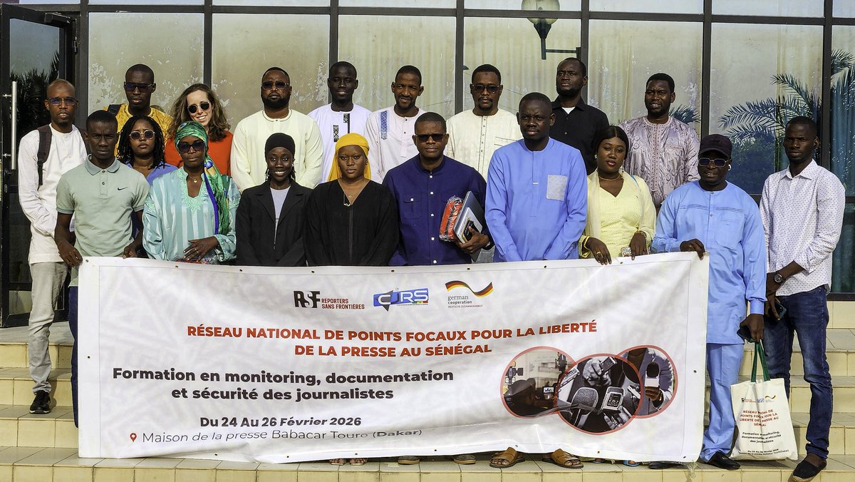 14 journalistes. 14 régions . 3 jours de formation.
En partenariat avec <a href="/RSF_inter/">RSF</a>, la <a href="/CJRS221/">Convention des Jeunes Reporters du Sénegal</a> renforce son réseau de points focaux pour la liberté de la presse — du Nord au Sud, de l'Est à l'Ouest.