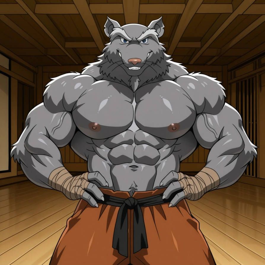 Hello guys and now the rat🐀Master Splinter is showing off his beautiful✨️muscle body💪