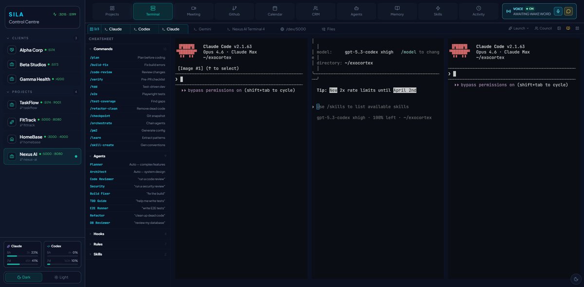 goatis7's tweet photo. @justbyte_ i swap between codex and claude all day long. they are both great. having them side by side makes it simple.  

The path tends to be claude for planning and building. Codex for bugs and auditing. Sometimes Gemini 3.1 pro for front end. https://t.co/KFgrXUhTGK
