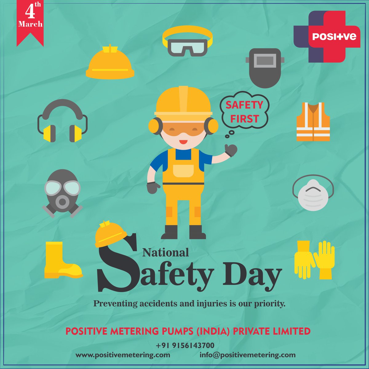 posimetering's tweet photo. At Positive Metering Pumps (India) Private Limited, safety comes first — because preventing accidents and injuries is our top priority.

Stay Safe. Work Smart. Think Safety First.

📞 +91 91561 43700
🌐 https://t.co/KdfIXrbkXK
📧 info@positivemetering.com https://t.co/UPmShbQM6v