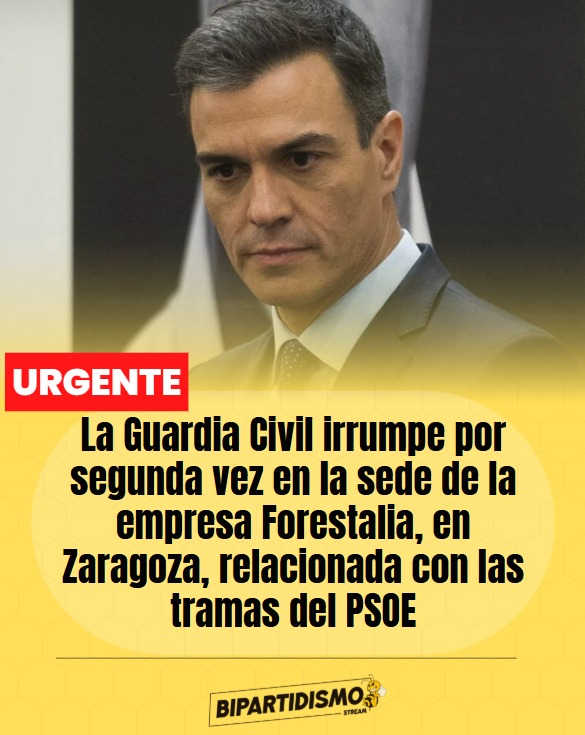 🔴 URGENTE | La Guardia Civil irrumpe por segunda vez en la sede de la empresa Forestalia, en Zaragoza, relacionada con las tramas del PSOE.