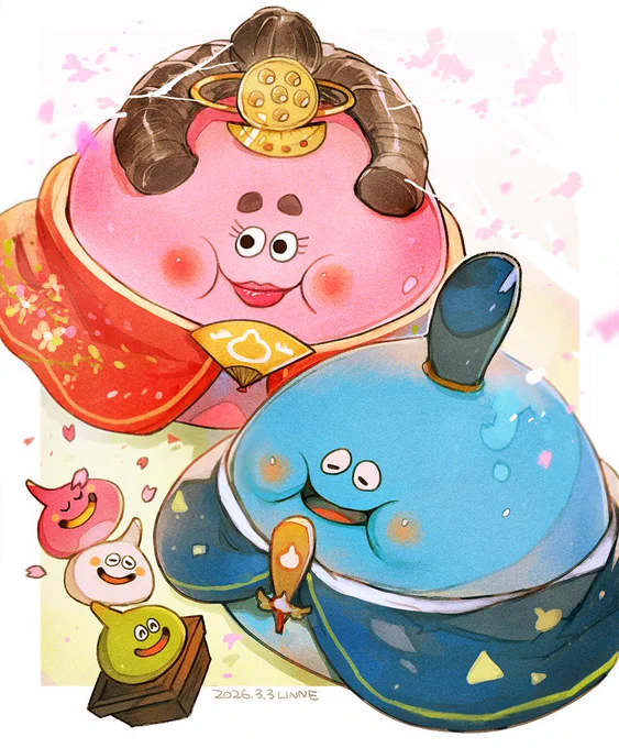 本日3月3日は #ひな祭り おひなさまスライムと共に春がもうすぐやってくる