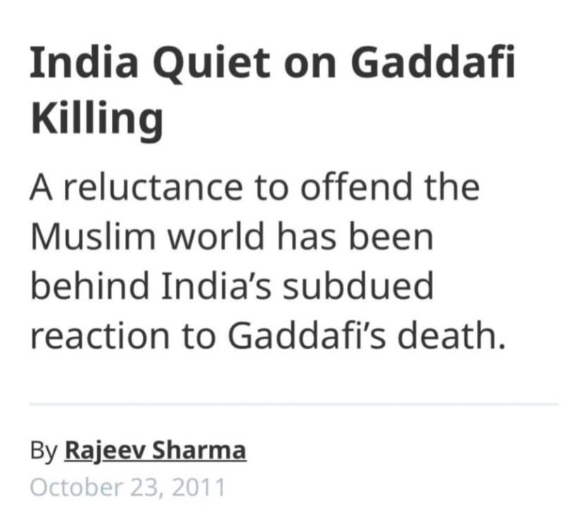 PM Shri <a href="/narendramodi/">Narendra Modi</a> Ji doesn’t indulge in virtue signalling. He safeguards India’s strategic interests, ensures the safety of Indians worldwide, and engages through measured, calibrated diplomacy, not hollow Twitter sermons.

And spare us the lectures. When Muammar Gaddafi was