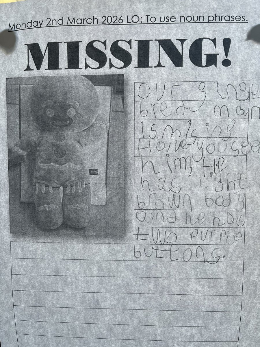 ivingswood's tweet photo. I’ve come into work today to see we have some missing items! Wanted posters are up all over the school. Year 1 and 2 have some key characters from their class missing: The Gruffalo, The Gingerbread Man and Pink Monkey. If you see them, please let Mrs Bacon know. #findourfriends https://t.co/UYaI4ty4bq