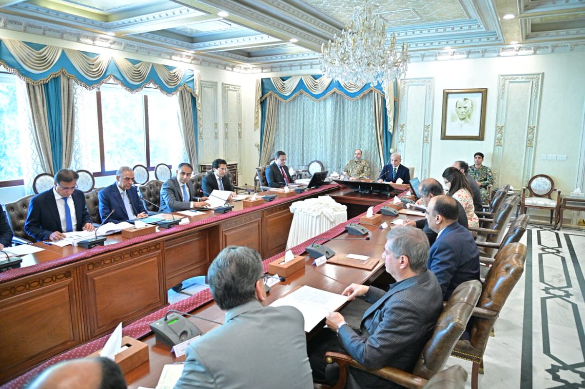 Prime Minister Muhammad Shehbaz Sharif chairs a review meeting on cashless econo...