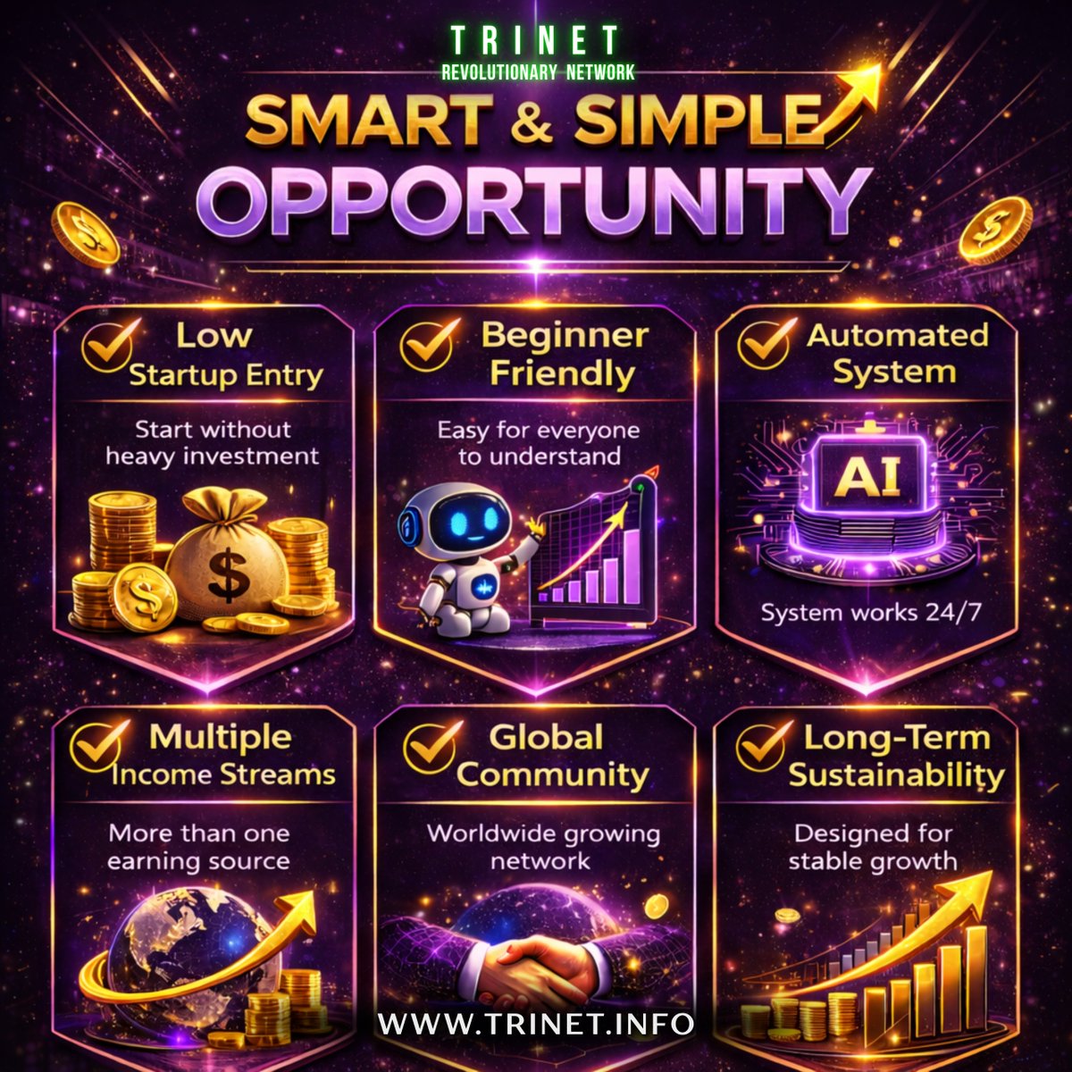 Trinet_'s tweet image. Build your future the smart way—step by step, with clarity, collaboration, and sustainable growth.
#TRINET #RevolutionaryNetwork #StepByStepSuccess #SustainableGrowth #LongTermVision #TeamCollaboration #TransparentEarnings #SmartGrowth #NoRush #ClearSystem