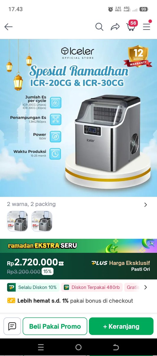 cedpal23's tweet photo. @tokopedia Pengen beli ice maker biar bisa bikin es batu kapan aja, bikinnya cepet juga banget. https://t.co/pC2B2EmIME