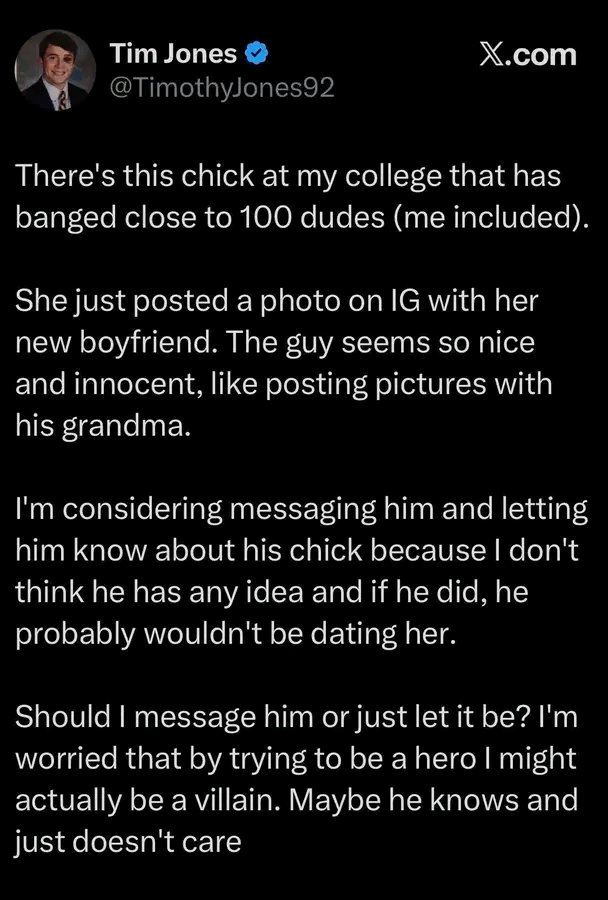 BirdyHefner's tweet photo. @TimothyJones92 You told on the girl?
@pharudikabelo What would you do? https://t.co/mr57tb1rZ8