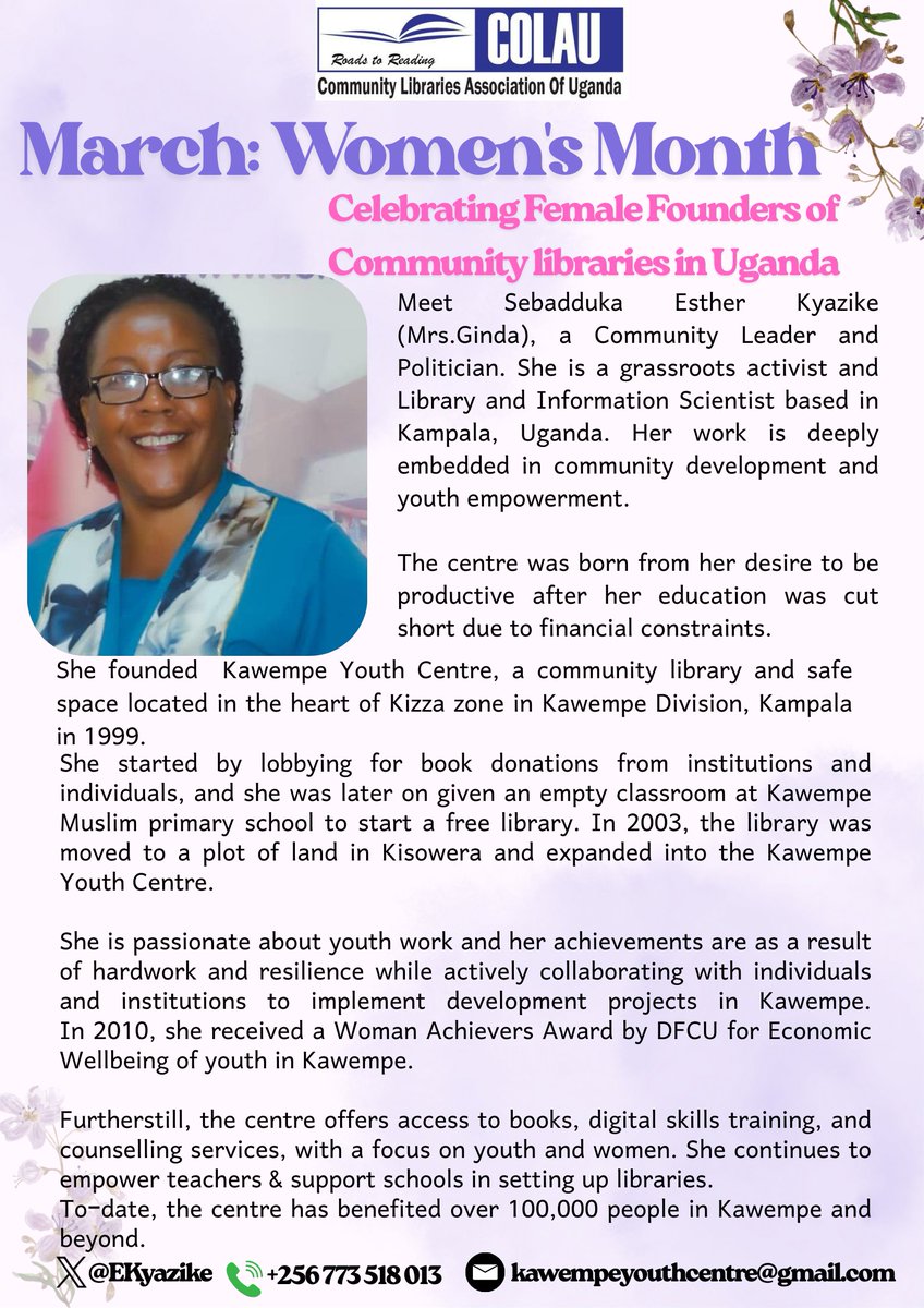 comlibug's tweet photo. Meet Sebadduka Esther Kyazike, the Founder and Executive Director of Kawempe Youth Centre, where the COLAU secretariat is currently hosted. https://t.co/rkhjVUfbxa