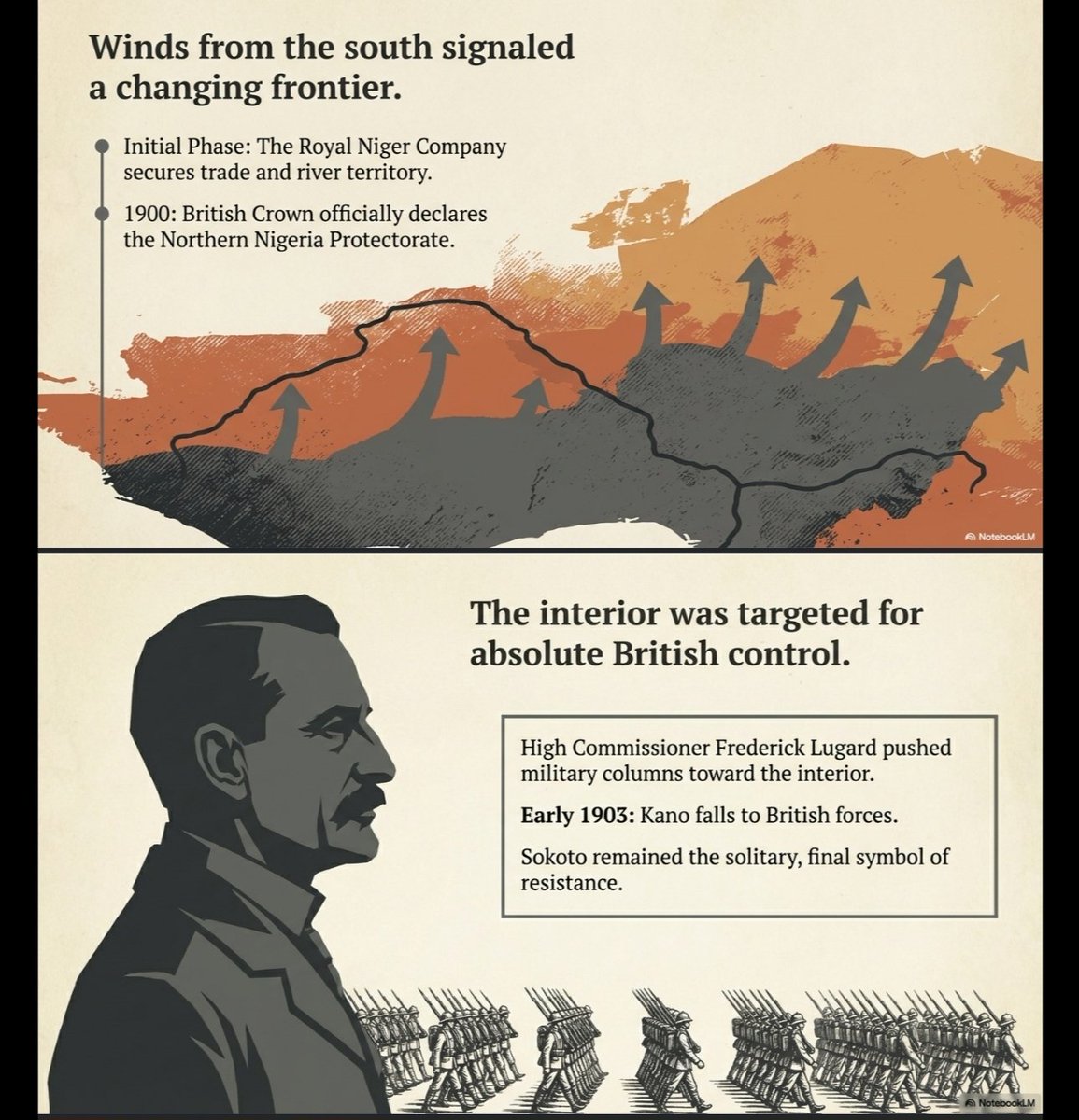 FictionXHistory's tweet photo. At dawn, British artillery and Maxim guns roared across the plain. Idris rode with the cavalry, urging his horse forward. Rifle fire tore through the lines. Horses fell. Fighters were thrown into dust and smoke. Sokoto’s walls could not hold against the advance. #SokotoCaliphate https://t.co/4xYRB3jpxs