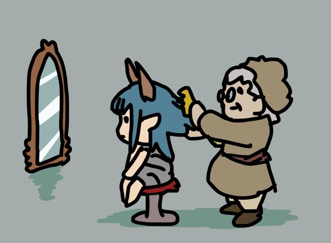 人間に捕らえられ、身なりを整えられるパントラちゃん 