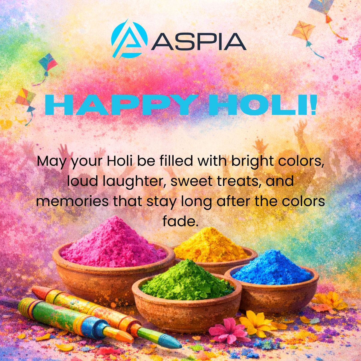 AspiaInfotech's tweet photo. Happy Holi from ASPIA Infotech!

May this festival of colors bring joy, positivity, and vibrant new beginnings into your life. 

Wishing you and your loved ones a joyful and colorful Holi!

#HappyHoli #AspiaInfotech #FestivalOfColors https://t.co/fineqaigYN
