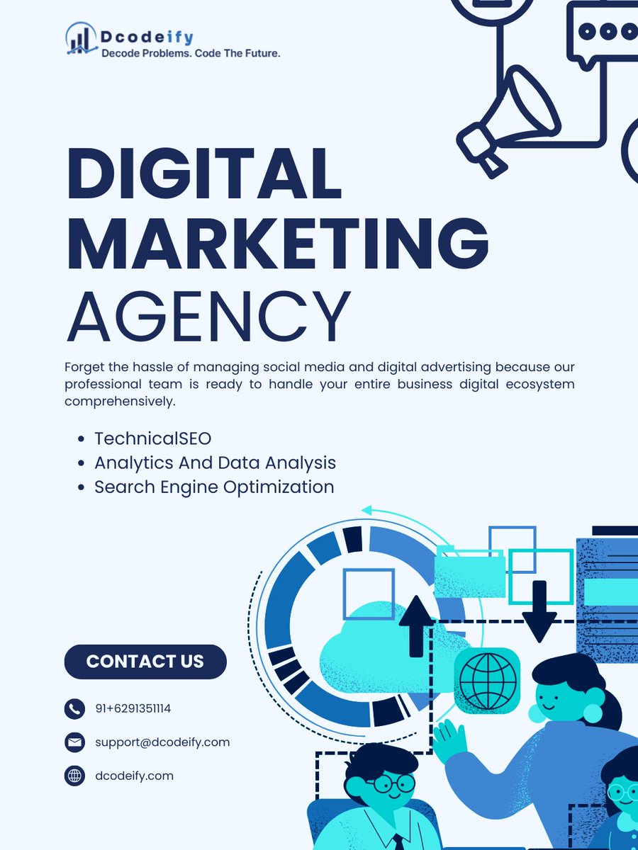 Dcodeify's tweet photo. At Dcodeify, we don’t just “do marketing.”
We build performance systems.
🔍 Advanced Technical SEO
📈 Deep Analytics &amp; Data-Driven Decisions
🚀 Search Engine Optimization That Ranks &amp; Converts
📊 Full-Funnel Digital Strategy

#DigitalMarketingAgency #TechnicalSEO https://t.co/zXdTY5uZCw