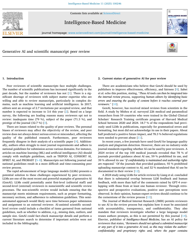 ¿Está la IA lista para corregir la ciencia? 🤖📝 
Primero, creo que hay una escasez crítica y cada vez mayor de revisores humanos frente a la avalancha de nuevos artículos que quieren publicar las revistas... Pero, la 🛠️ La IA puede ayudar en tareas no científicas: verificar