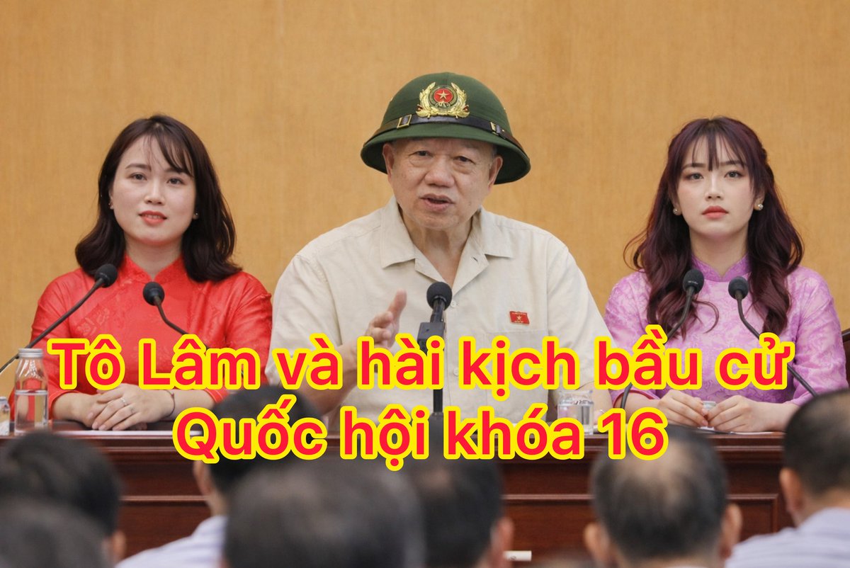 LutsNguynVni1's tweet photo. Nhà độc tài Tô Lâm dựng vở hài kịch dân chủ trong bầu cử quốc hội khoá 16:

Trong bảng bầu cử Quốc hội số 1 của thành phố Hà Nội, chúng ta được chứng kiến một vở kịch hài kịch dân chủ kiểu Việt Nam hết sức đặc sắc: 5 ứng cử viên tranh nhau 3 ghế đại biểu. Danh sách gồm:
Tổng Bí thư Tô Lâm (sinh năm 1957) – nhân vật chính, đương kim lãnh đạo tối cao, người mà ai cũng biết kết cục trước khi bỏ phiếu.
Thiếu tướng Lưu Nam Tiến (1975) – Chính ủy Bộ Tư lệnh Thủ đô, đại diện cho “lực lượng vũ trang” trong bảng.
Nguyễn Hoàng Trường (1981) – Chủ tịch HĐND phường Cửa Nam, một cán bộ cơ sở khá “nặng ký” so với phần còn lại.
Vũ Lan Phương (1996) – chuyên viên phường Cửa Nam, trẻ trung, sinh sau đẻ muộn.
Trương Thị Kim Vân (1986) – chuyên viên phường Đống Đa, cũng thuộc diện “cấp dưới” trong hệ thống.

Hơn 80 năm xây dựng chế độ, cử tri Việt Nam đã được huấn luyện bài bản: cứ thấy chức vụ càng to, tuổi càng cao, uy tín càng “đỉnh cao” thì càng phải chọn. Ai trẻ, ai thấp bé thì… xin nhường. Thế nên, chưa cần đến ngày 15/3/2026 bỏ phiếu, chưa cần kiểm phiếu, chưa cần cử tri mở miệng, Tổng Bí thư Tô Lâm đã chắc chắn trúng cử với tỷ lệ gần như 100% – con số thiêng liêng được Ủy ban Bầu cử chuẩn bị sẵn từ trước để công bố cho oai.

Nhưng mà, dường như ngay cả con số “hoàn hảo” ấy cũng chưa đủ làm vị Tổng Bí thư yên tâm. Ông sợ lắm – sợ phiếu thực tế thấp hơn phiếu “dựng sẵn” quá nhiều, sợ lộ ra cái khoảng cách giữa “ý Đảng” và “lòng dân” (dù lòng dân ở đây chỉ là những con số được sắp đặt). Thế là, với quyền lực tuyệt đối của một nhà lãnh đạo tập trung, ông đã khéo léo chọn thêm hai cô gái trẻ – đáng tuổi con gái, thậm chí cháu gái mình – vào cùng bảng để làm “quân xanh”.

Họ là chuyên viên phường, chức vụ nhỏ xíu, tuổi đời còn non lắm so với “đỉnh cao quyền lực”. Đặt cạnh ông, họ chẳng khác gì hai chú thỏ con đứng bên cạnh một con sư tử già đang khoe mẽ bộ lông. Mục đích quá rõ: để khi phiếu đổ về, người ta thấy “có cạnh tranh”, thấy “đa dạng giới tính, độ tuổi”, thấy “dân chủ xã hội chủ nghĩa” thật rực rỡ. 
Còn thực tế? Hai cô gái ấy chỉ là đạo cụ, là nền để tô điểm cho vầng hào quang của ông ta, là những nạn nhân bất đắc dĩ của một màn kịch độc tài được dàn dựng tinh vi.

Việc một người đàn ông quyền lực nhất nước, sinh năm 1957, cố tình kéo hai phụ nữ trẻ trung (1996 và 1986) vào làm bia đỡ đạn cho cái ghế chắc chắn đã thuộc về mình, quả là một sự xúc phạm đa tầng: xúc phạm đến phụ nữ, xúc phạm đến nhân phẩm của những người trẻ ấy, xúc phạm đến ý nghĩa của bầu cử, và trên hết – xúc phạm đến trí thông minh của hàng triệu cử tri Thủ đô.
Kẻ độc tài nào cũng vậy: lúc nào cũng cần tô vẽ cho bộ lông của mình thêm bóng bẩy, thêm “gần dân”, thêm “dân chủ”. Dù bộ lông ấy đã sờn rách, đã nhuốm màu từ bao năm thao túng, đàn áp và dàn dựng. Lần này, ông Tô Lâm chỉ đơn giản là… tô thêm một lớp son phấn rẻ tiền bằng chính tuổi trẻ và phẩm giá của người khác.

Thật đáng thương cho nền “dân chủ” kiểu này. Và thật đáng thương cho những người phải đứng làm nền trong vở kịch ấy.