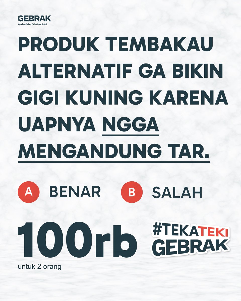 Gerakan Bebas TAR & Asap Rokok - GEBRAK tweet media