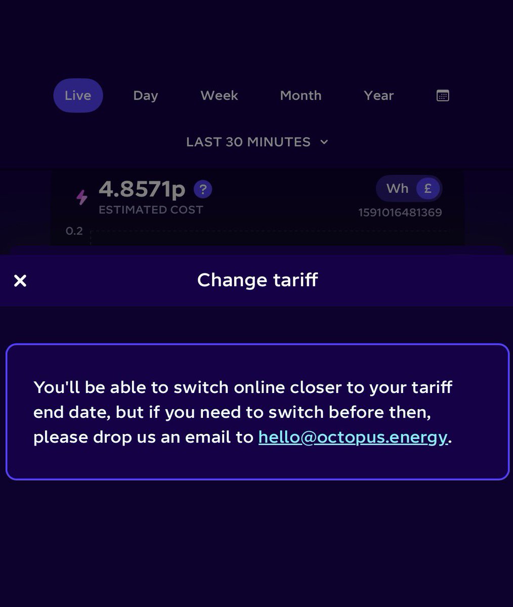 aDaveWilliams's tweet photo. @OctopusEnergy 
Losing a customer because your app can’t show other deals. 

Currently on Tracker with no exit fees. https://t.co/ZVD9bfJj7F