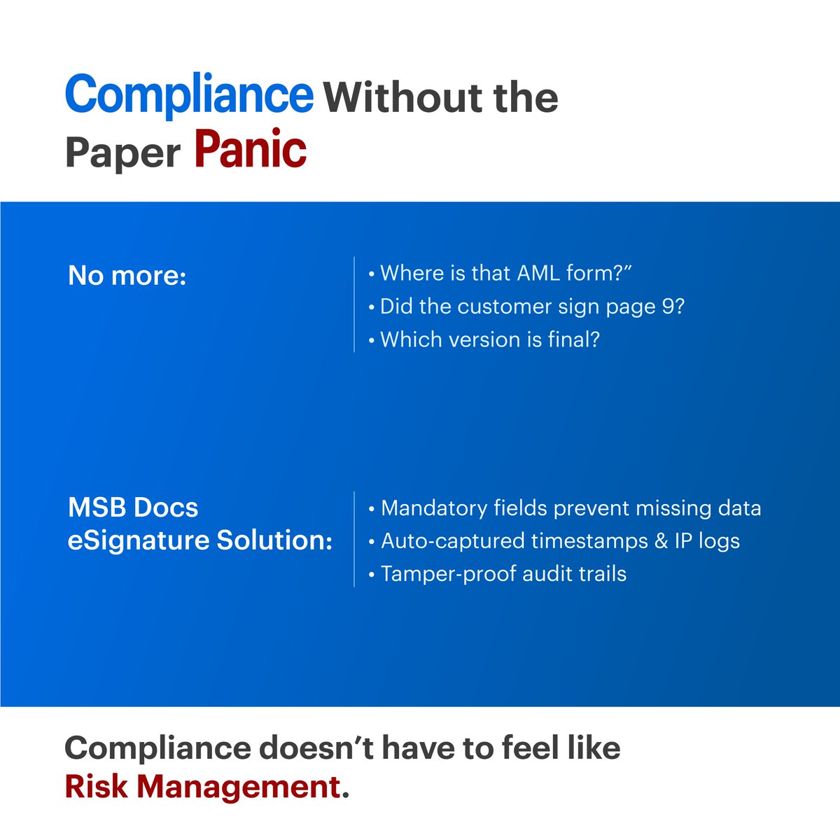 msbdocs's tweet photo. Paperwork costs time, trust, and revenue. ⏳

Digitize onboarding with MSB Docs #eSignature for faster, compliant, customer-friendly account opening.
Start Free Trial: https://t.co/G9hXXHKwPb

#digitalbanking #CustomerExperience #Banking #Fintech #MSBDocs https://t.co/EEaT6IyGEc