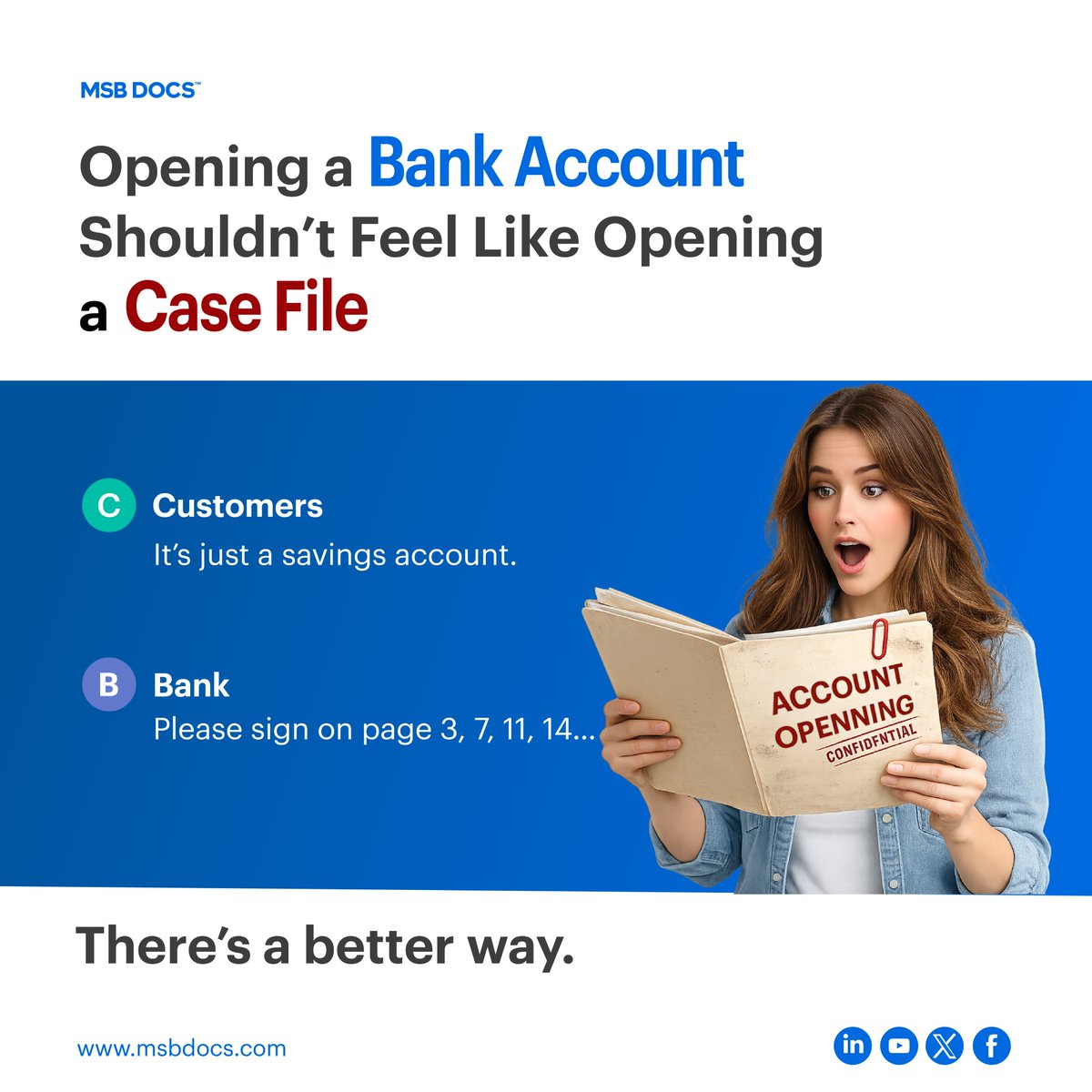 msbdocs's tweet photo. Paperwork costs time, trust, and revenue. ⏳

Digitize onboarding with MSB Docs #eSignature for faster, compliant, customer-friendly account opening.
Start Free Trial: https://t.co/G9hXXHKwPb

#digitalbanking #CustomerExperience #Banking #Fintech #MSBDocs https://t.co/EEaT6IyGEc