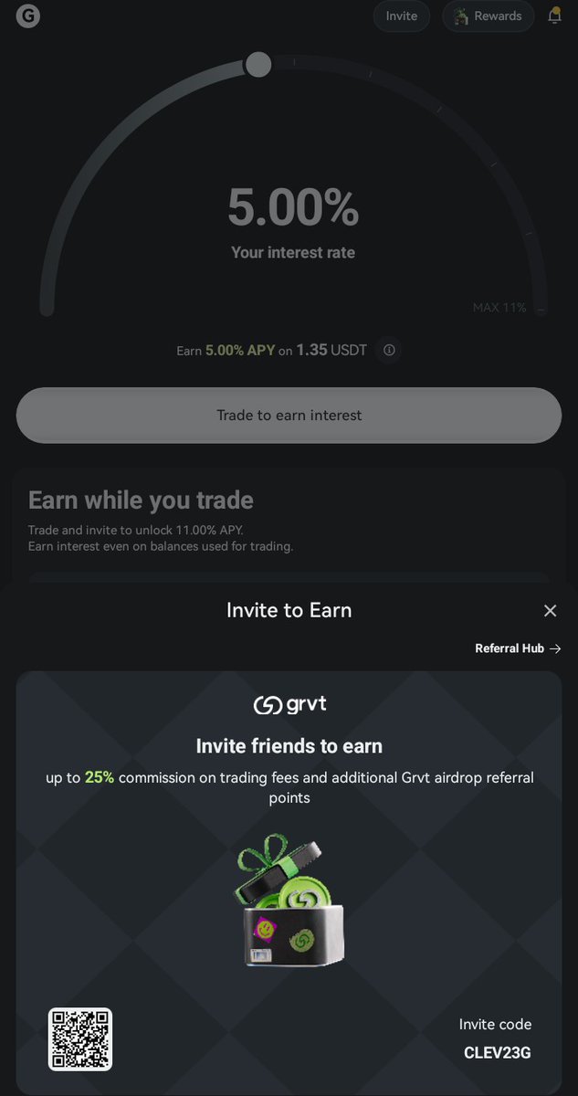 Bidemilli's tweet photo. Before I invest in any platform, I always check how they will treat my capital @Grvt_io  my cash is treated like king. Just one deposit unlocked my $250 referral bonus, 11% from trading and yields from products. https://t.co/8QJ3eEVMVQ
