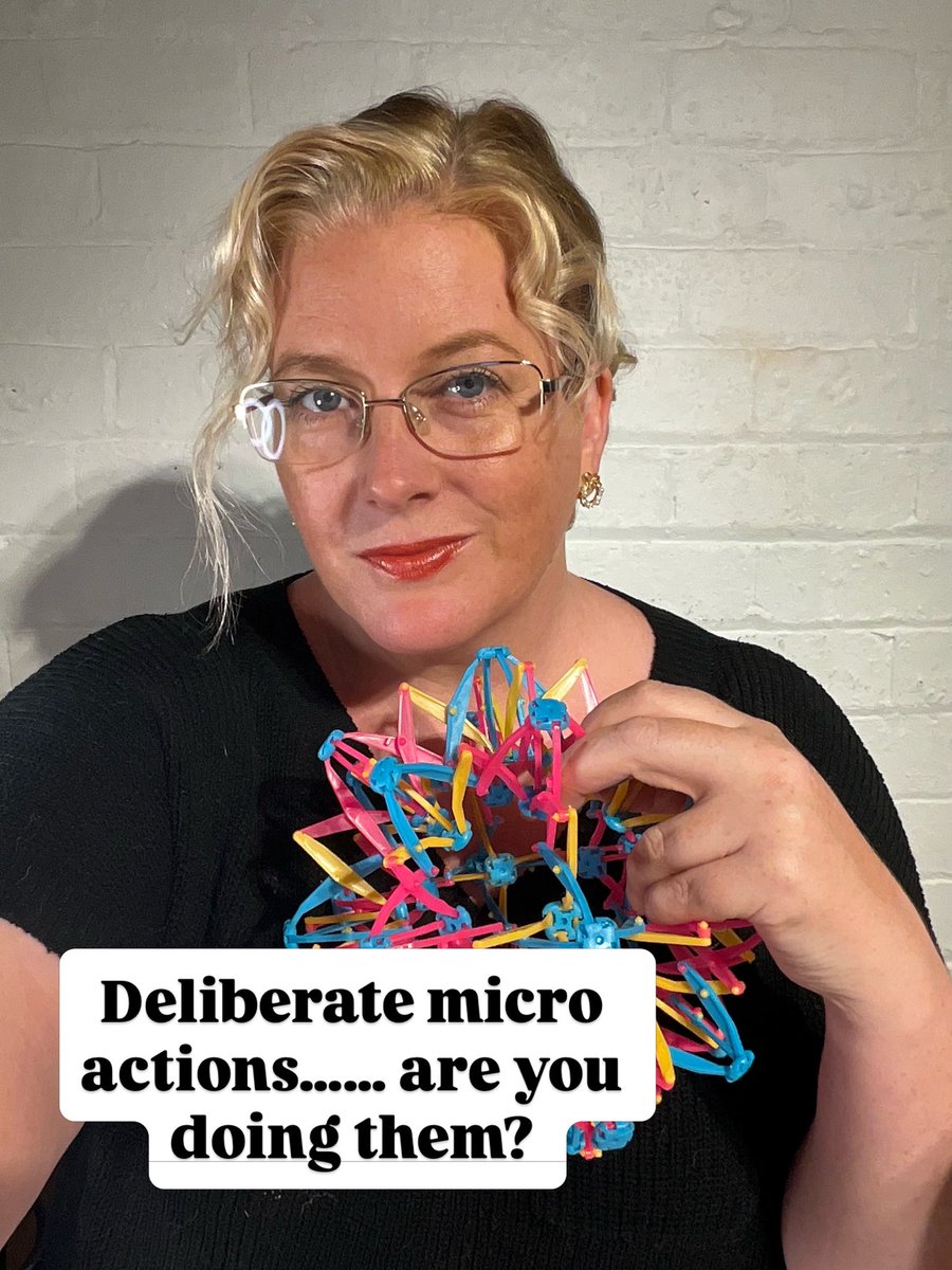 I don’t believe big massive changes are sustainable long term. 

But what breaks a program, what breaks a barrier, what moves you towards success is deliberate micro actions. 

Having a glass of water first thing.
Or taking 2 deep breaths before eating #microactions