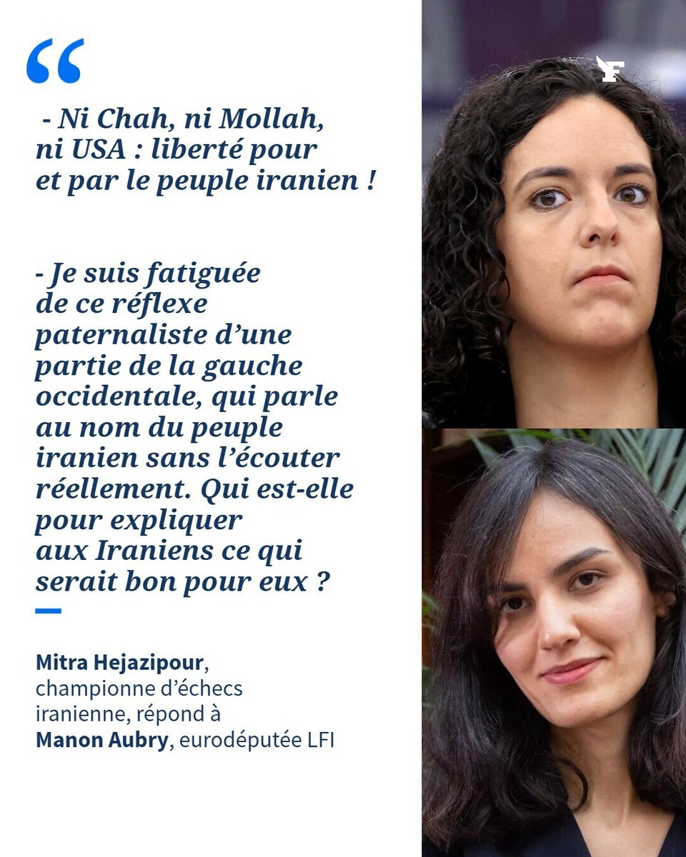 «Les Iraniens n’ont pas de leçons à recevoir de cette gauche occidentale qui n’a jamais risqué sa vie face aux mollahs», explique Mitra Hejazipour. →l.lefigaro.fr/SmCT