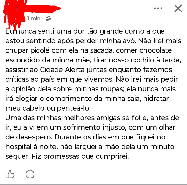 Rezem por sua alma e entes queridos, por favor.