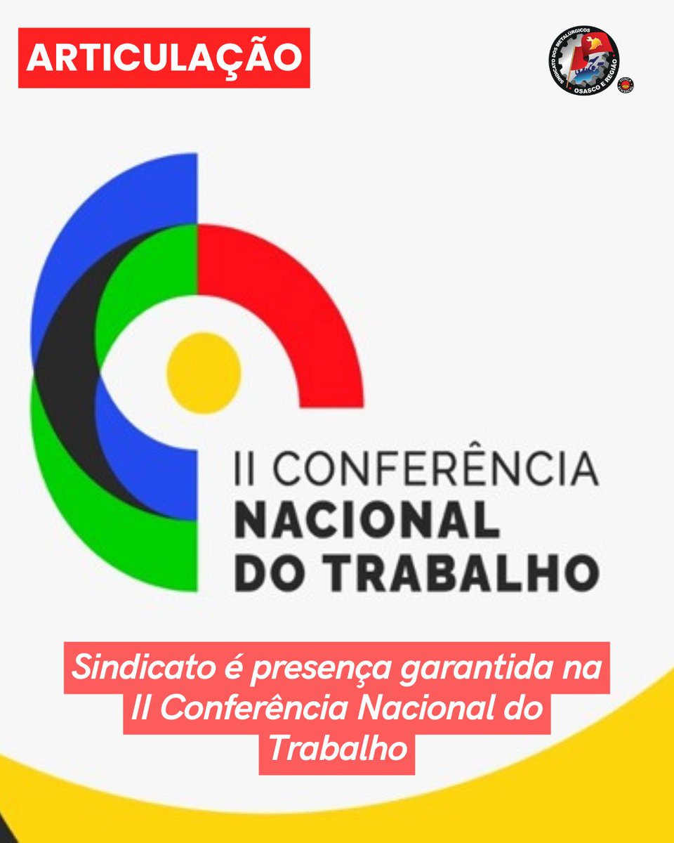 SINDMETALOSASCO's tweet photo. O Sindicato participa da II Conferência Nacional dos Trabalhadores, em São Paulo, debatendo políticas de emprego e direitos trabalhistas ao lado de representantes do governo, centrais e setor patronal. https://t.co/1DDesEuaae