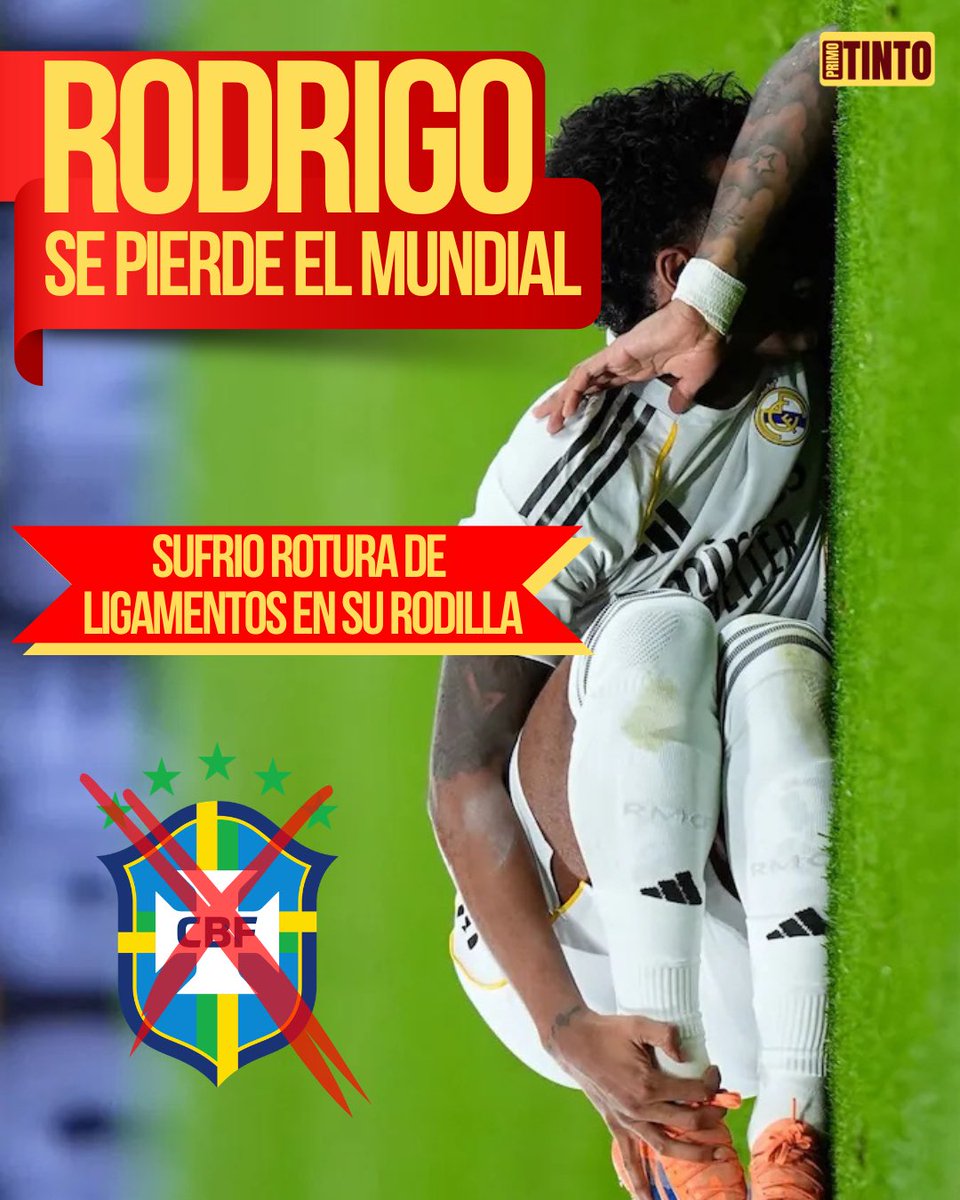 primo_tinto's tweet photo. 🚨NOTICIA DE ÚLTIMA HORA 

Rodrigo Goes se ha roto el ligamento cruzado anterior y estará de baja hasta 6 meses. Y queda fuera del mundial 🌎🏆
No ha tenido suficiente tiempo de juego esta temporada como para sufrir una lesión así.
Deseándo una pronta recuperación ❤️‍🩹 
#futbol https://t.co/zsuP2jlhDO