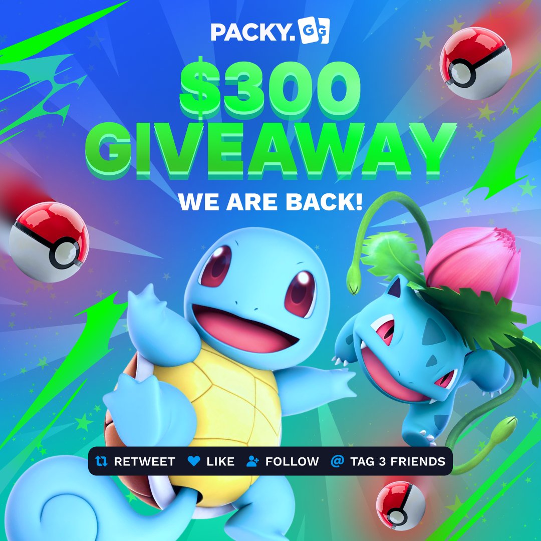 🚨$300 GIVEAWAY🚨

We are sorry for the radio silent, we ran into a few unexpected delays behind the scenes, but PACKY is officially back!

To celebrate this, we’re hosting a $300 giveaway:

✅Follow <a href="/packygg/">PackyGG</a>
✅Like &amp; Retweet
✅Tag 3 friends

Giveaway ends in 4 days, goodluck🎉