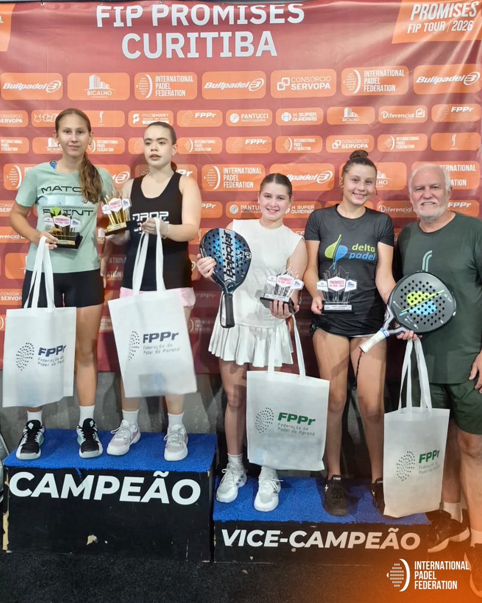 padelfip's tweet photo. Curitiba crowns its champions! 👏🏆
At the FIP Promises Curitiba, they stepped on court with determination and left it with the trophy.
A winning weekend in Brazil and a big step forward for the NextGen.
#FIPPromises #Curitiba #PadelFIP https://t.co/tXOIZn3bwm