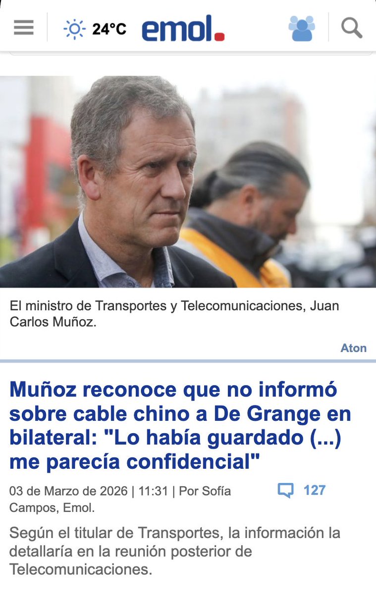 🔴 ESTO ES UN ESCÁNDALO DE PROPORCIONES MAYÚSCULAS

Cuando se trata de la soberanía de un país no hay información confidencial, hay que transparentarla.

Fuente: Emol.com - emol.com/noticias/Nacio…