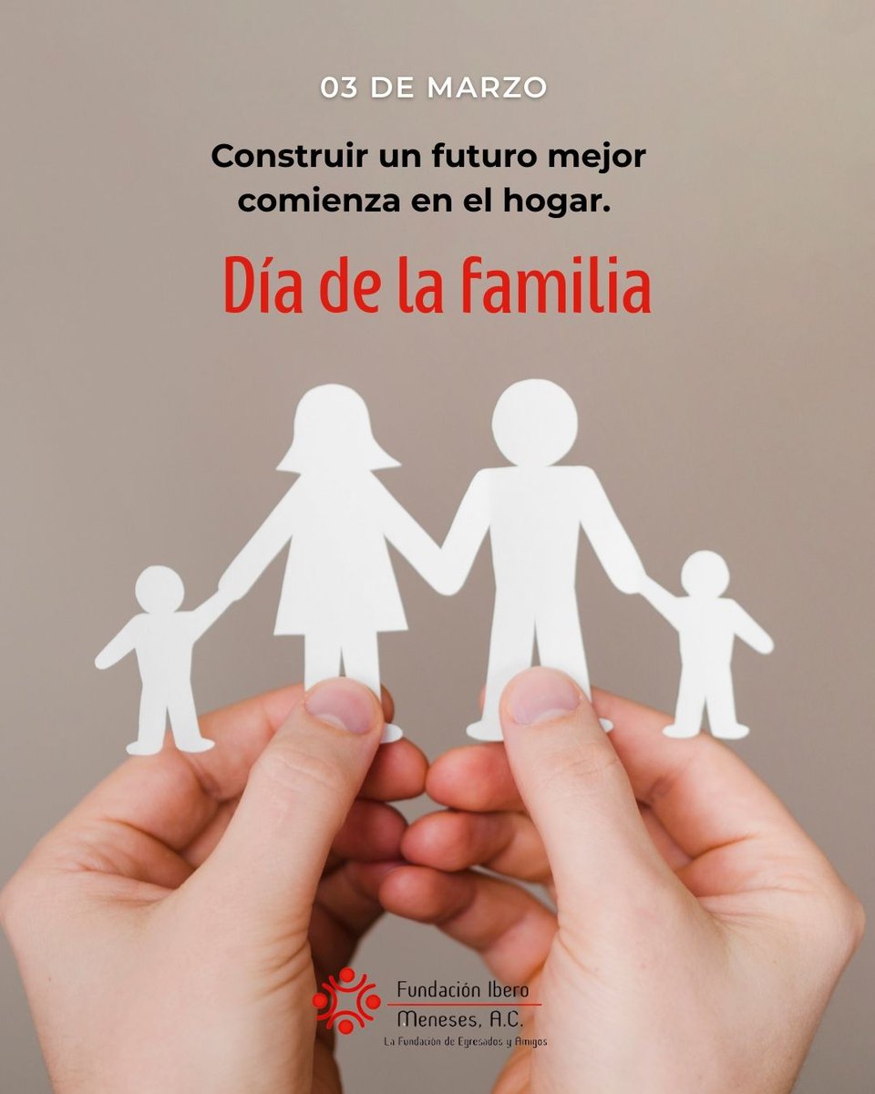Hoy celebramos a las familias que con amor y esfuerzo, son el motor de nuestra comunidad. ¡Gracias por permitirnos caminar a su lado! 🤝

¿Qué es lo que más agradeces de tu familia hoy?
#diadelafamilia #ibero #FundaciónIberoMeneses #ImpactoSocial