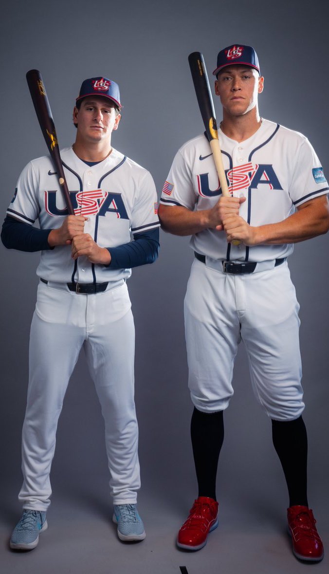 tylermilliken_'s tweet image. Roman Anthony will bat 7th and start in LF in Team USA’s first exhibition game against the Giants.