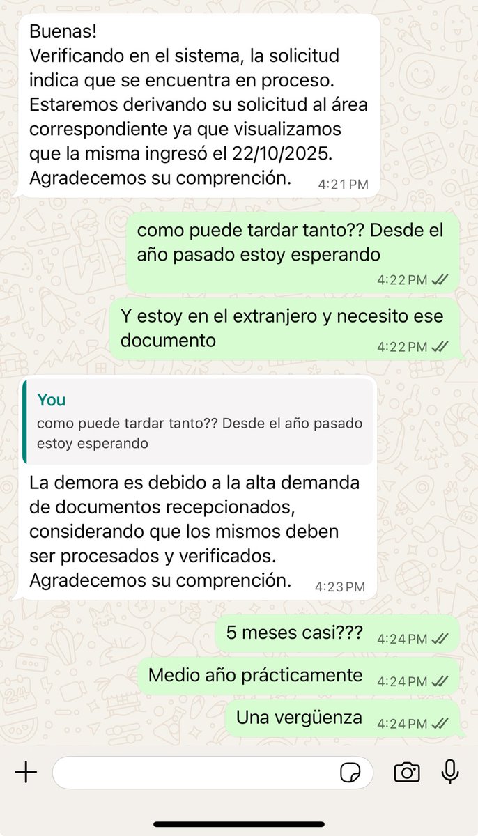 5 meses hace que solicité la digitalización de mi acta de nacimiento porque NECESITO Y ESTOY FUERA DEL PAÍS! 5 meses… casi medio año. Y jamás lo logré 😥 <a href="/registrocivilpy/">Registro del Estado Civil</a> 🥴🥴🥴🥴