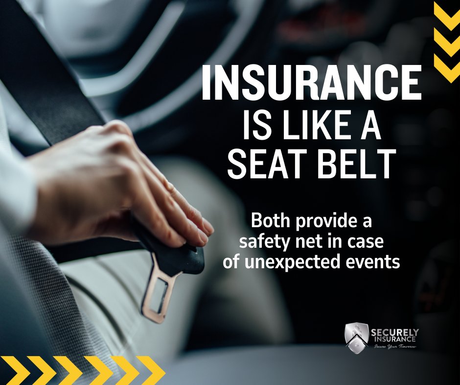 securelyinsure's tweet image. You wouldn’t drive without a seatbelt, would you? Why would you go without insurance coverage? You might not think about insurance daily, but when the unexpected happens, you’ll be glad it’s there. Buckle up with coverage you can trust. #TipTuesday #BuckleUp #SecurelyInsure