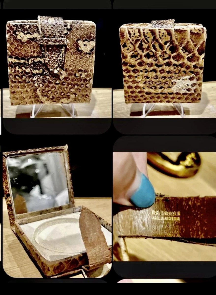 DARLINGXXDARLA's tweet photo. #Vintage R & G Strasser Genuine Snakeskin Powder Compact 1950s #Available #Case #MidCentury #Darlingdarlasvintage #Follow# #Shop #MakeUp #Lipstick #Vintagestyle #Vanity #GiftIdeas #vintagecompacts #Accessories #collection #ArtDeco Rare https://t.co/59yqTtKqp1 #eBay via @eBay https://t.co/Vu1bxZqqhM