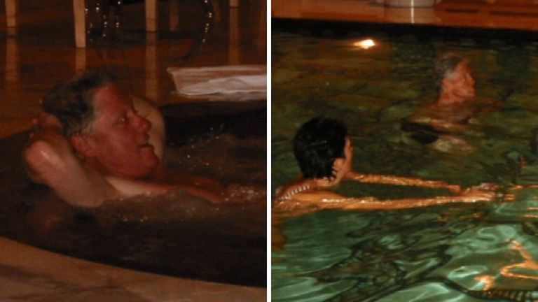 CarrilloKaitu's tweet photo. ¿Bill Clinton sonríe al ver fotos del archivo #Epstein en las que figura? Su abogada le quita los documentos al final. 

Otro fragmento de las declaraciones del expresidente que se hizo viral y está generando rechazo. https://t.co/boxWL7Q7V2
