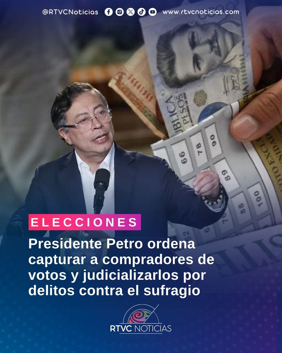Orden a toda la policía del país: capturar a los compradores de votos.

No más crímenes en la política