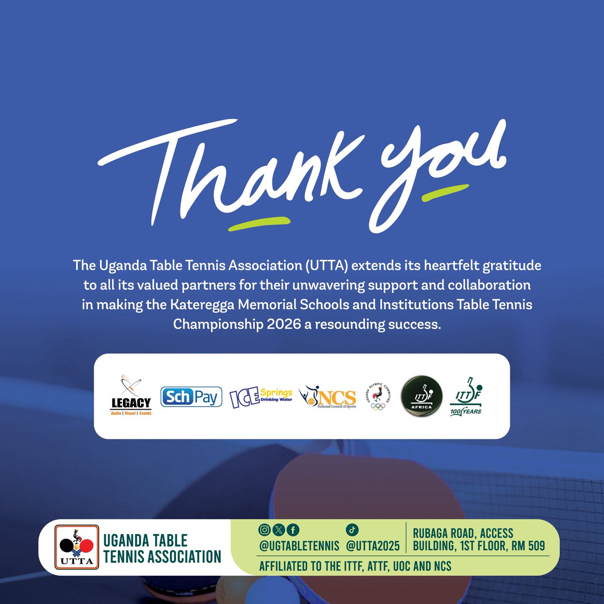 Uganda Table Tennis Association(UTTA) tweet media