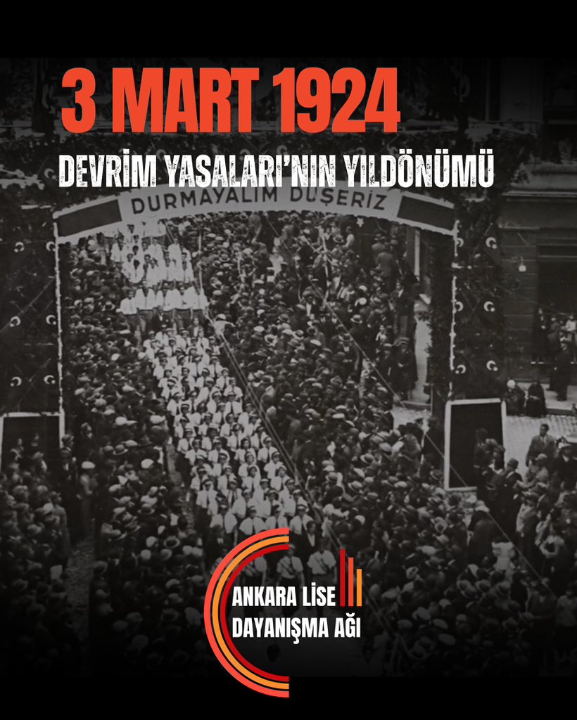 ankaradayanisma's tweet photo. Devrim Yasaları'nın yıldönümünde yineliyoruz: Cumhuriyet'i tasfiye etmeye yönelik saldırılara boyun eğmeyiz! https://t.co/UrGbBxFozi