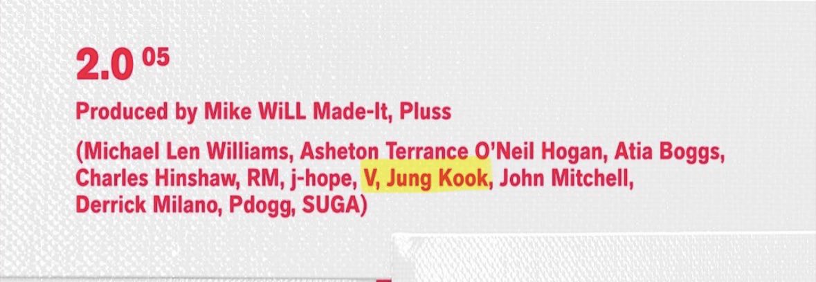 someone from my tl said 2.0 is a taekook subunit since rapline is always credited. someone hold my hand we might be onto something–
