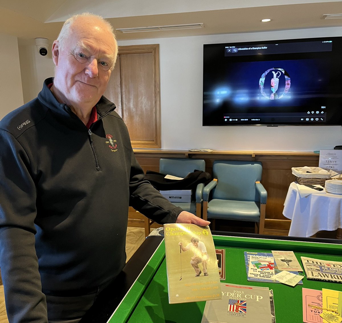 KeithMcTosh's tweet photo. Another very interesting & enjoyable #GolfersMemories Group meeting today at @LeylandGC with our resident story teller @davidlbrierley sharing memories of #TomWatson & his #duelinthesun
with #JackNicholas at the 1977 @TheOpen at Turnberry โณ๏ธ๐ #chroniclesofachampiongolfer https://t.co/YyNzSGtiOr