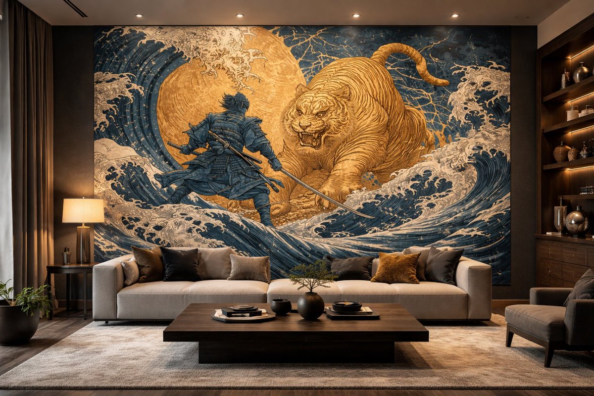 nipponworks's tweet photo. A wall that speaks.
Samurai × Tiger
Japanese art for modern luxury interiors.
Custom murals available worldwide.
#JapaneseDesign
#LuxuryInteriors
#WallMural
#ModernLuxury
#SamuraiArt
#StatementWall https://t.co/fngmiIRI13