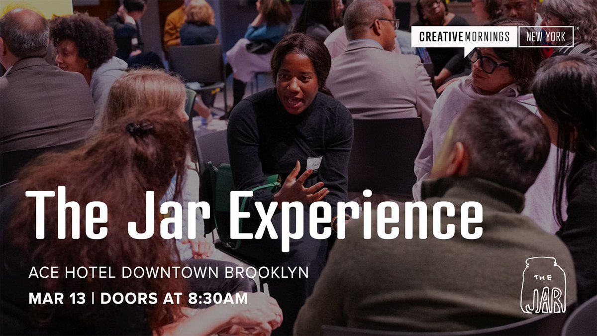 creativemorning's tweet image. Save the date for a deeply connective and one-of-a-kind gathering in collaboration with The Jar on March 20th. buff.ly/rkR3sF4 #CMlocal #CMNYC
