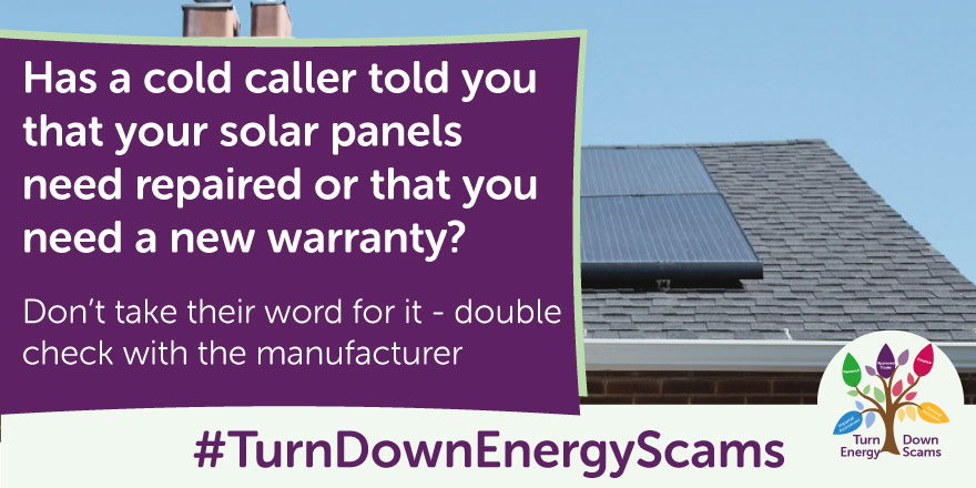 TSScot's tweet image. Be #ScamAware if a cold caller says you need to repair or upgrade your solar inverters or renew your solar panel warranty

Don't make a decision on the spot - if in doubt double check with the manufacturer

Read more➡️mailchi.mp/5d1950051c15/t…