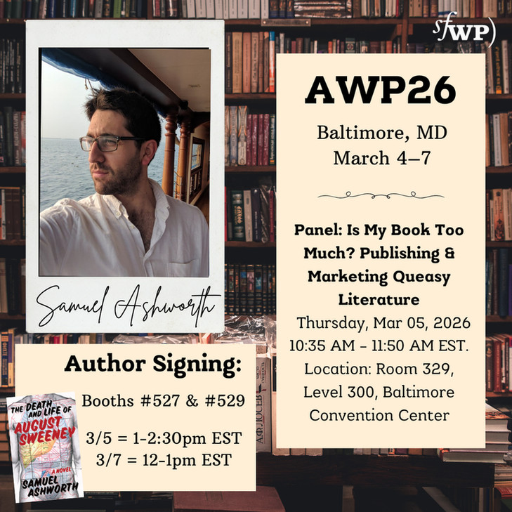 lissa_warren's tweet photo. Is everyone hanging out w/o me? Yes, yes they are. If you're attending #AWP (alas, I'm not), stop by the @SFWP booth (#527-529) to meet Lissa Warren PR clients @zimmerman082 (US, AFTER), @SamuelAshworth (THE DEATH &amp; LIFE OF AUGUST SWEENEY), &amp; Lauren C. Johnson (THE WEST FACADE)! https://t.co/hBnEyFKFT4