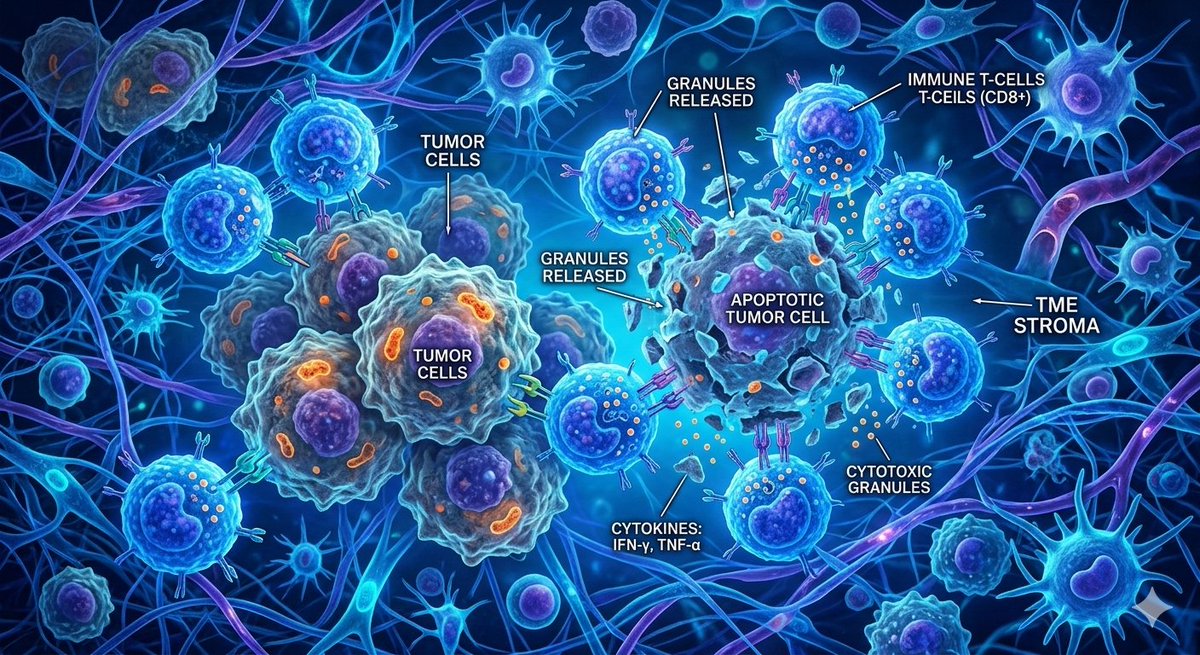 NeerajResearch's tweet photo. ð¬ Immune checkpoint inhibitors work best when the tumor microenvironment is âhot.â
Turning cold tumors hot is a major research focus in 2026.
#Immunotherapy #CancerScience @WHO @JCO_ASCO @OncoAlert @FDAOncology @FDAMedWatch @Prabhat_DM_Onco https://t.co/yYdNjz1I3t
