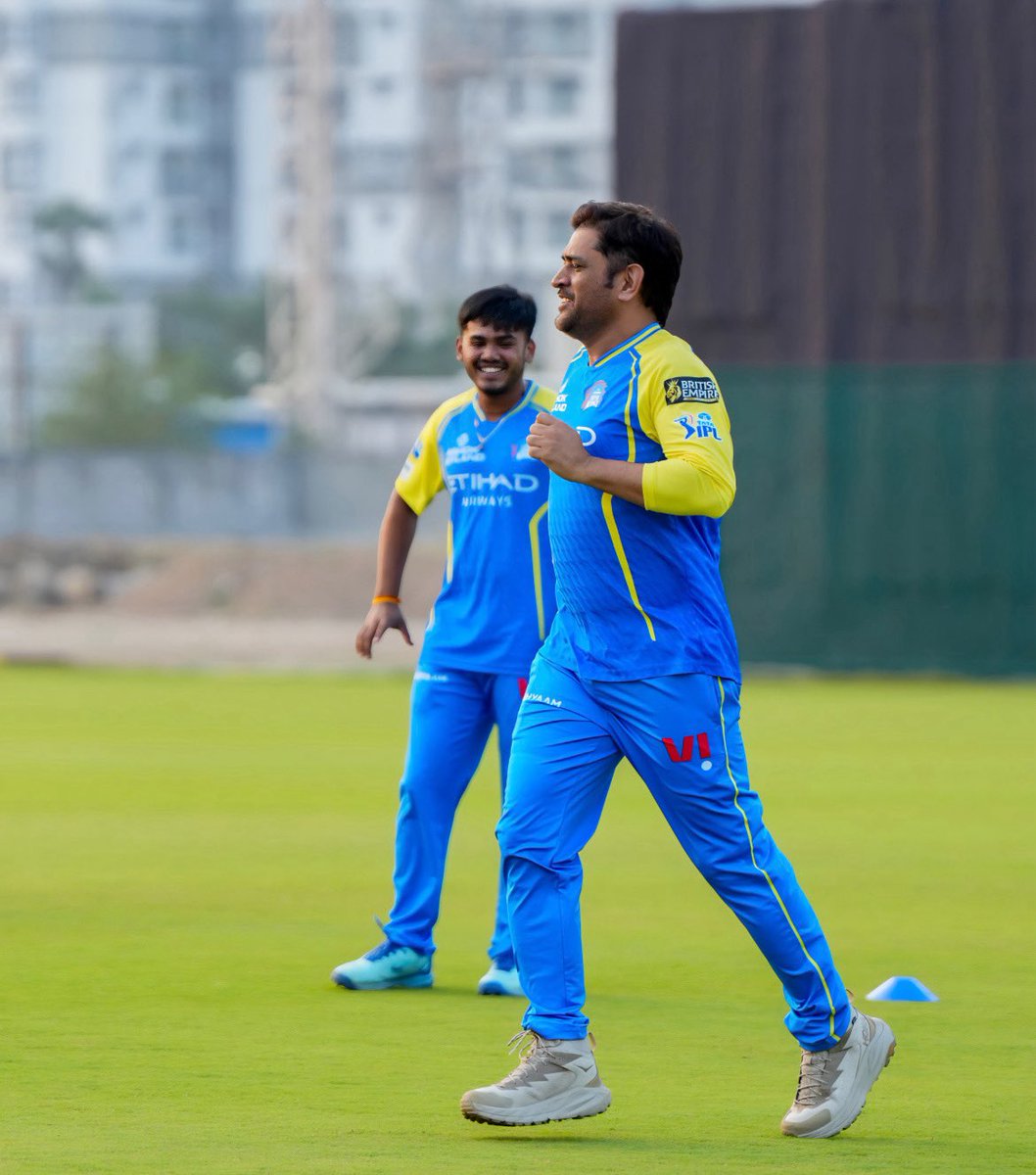 iAmRa27's tweet photo. Thala &amp; Ayush Mhatre! 💛😍

#IPL2026 https://t.co/51fVsfA1rC